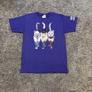 VTG Y2K 90s Cat Idaho Butt Double Sided T Shirt Purple Adult Small S